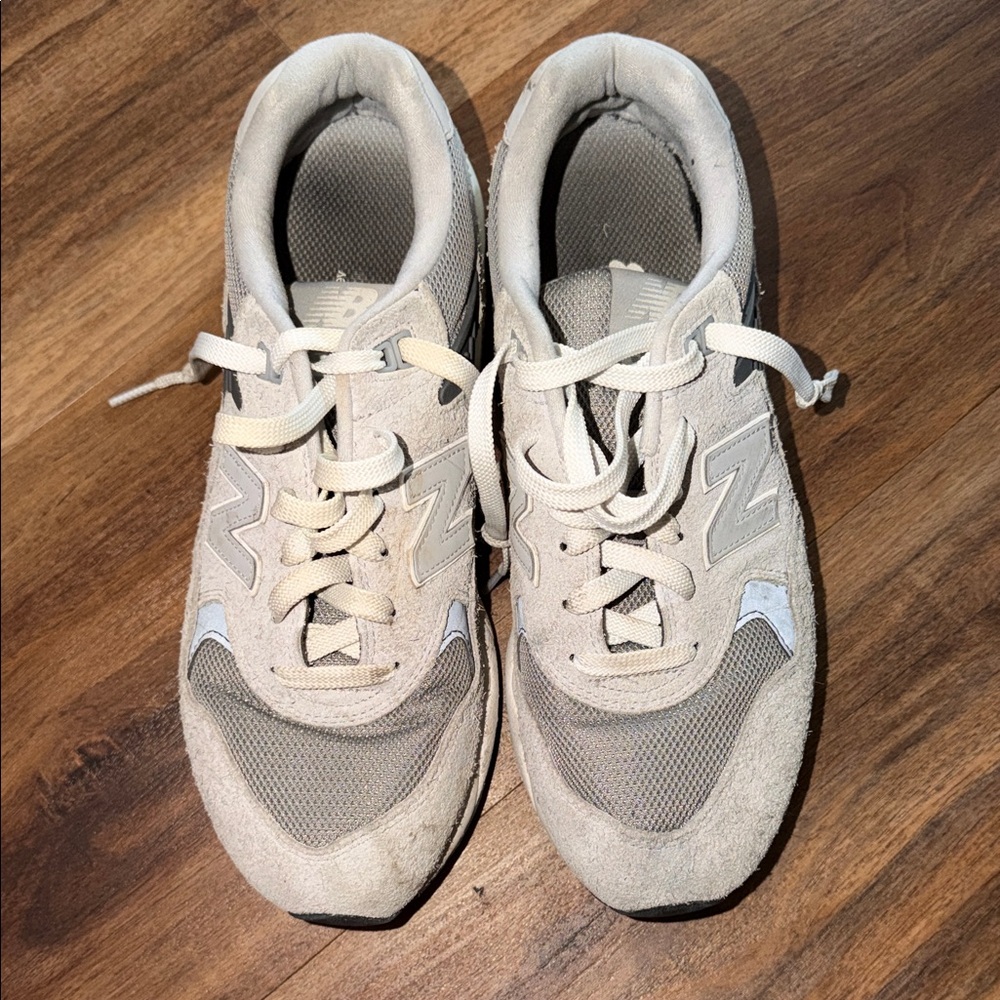 Men’s New Balance Light Beige Suede & Mesh Sneakers